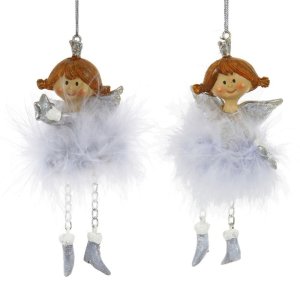 Украшение елочное Ангелочек L5 W3 H11см полимер 755538