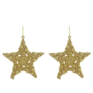 Украшение елочное Звезда 2шт L13 W1 H16см полимер 754272