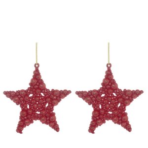 Украшение елочное Звезда 2шт L13 W1 H16см полимер 754274