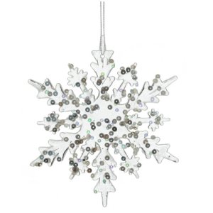 Украшение елочное Снежинка L14 W0,1 H15см полимер 779718
