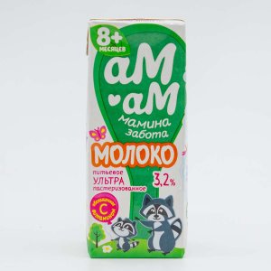 Молоко Ам-Ам ультрапаст обогащ вит С 3.2% с 8мес т/п 205г