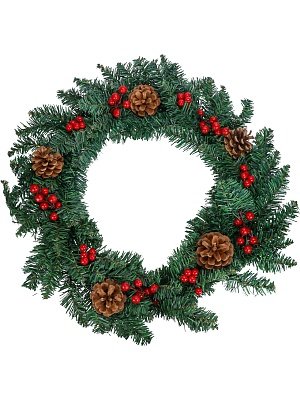 Украшение Новогод Новогодний венок Торжество 45см ПВХ НУ-2383