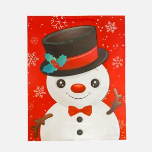 Пакет подарочныйДреамКард Праздничн снеговичок 31х40х12см XL бумага