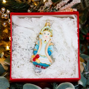 Фигурка Снегурочка в кокошнике 12х9х2см стекло А018