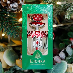 Украшение елочное Самоварчик-2 Н95мм стекло С2192