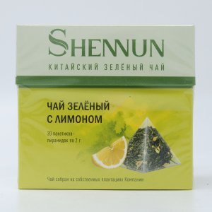 Чай Шеннун зеленый с лимоном 20пак*2г 40г