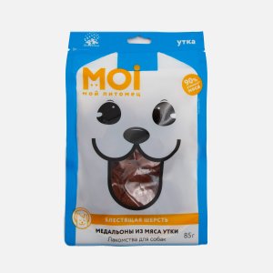Лакомство д/собак Мой Медальоны из мяса утки пл/пак 85г