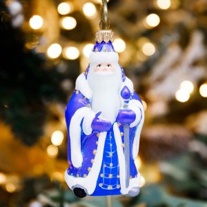 Украшение елоч Ленигрушка Дед Мороз 12см стекло