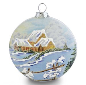 Украшен елочМедальонВоспоминания из детства Дом Федоры 9см стек