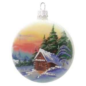 Украшен елочМедальонВоспоминания из детства На закате 9см стек