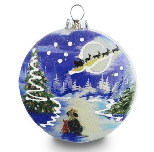 Украшен елочМедальонВоспоминания из детства Упряжка Санты 9см стек