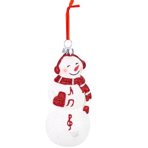 Украшение елочное подвес Веселый снеговичок 5,6х5,6х11,2см пластик