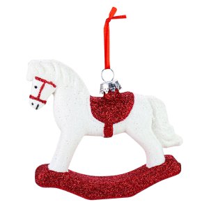 Украшение елочное подвес Лошадка 11,2х2,4х9см пластик НУ-3362