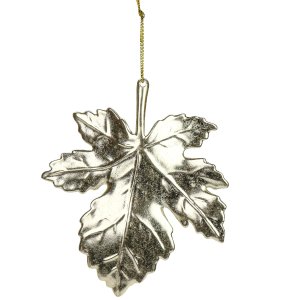 Украшен елоч подвес Кленовый лист 10,7х1,3х12,5см пластик НУ-3379