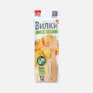 Вилки Грифон Эко деревянные 12шт 105-326