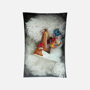 Фигурка Снеговик-живописец 12х9х2 стекло 2998S02