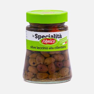 Оливки Д'Амико ЛеччиноАллаЧилентана б/к в масле со специями ст/б 270г