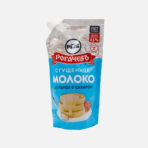 Молоко сгущеное Рогачевъ цельное с сахаром ГОСТ 8.5% дой/пак 650г