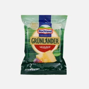 Сыр Хохланд Грюнландер Чеддер п/тверд 50% пл/уп 180г