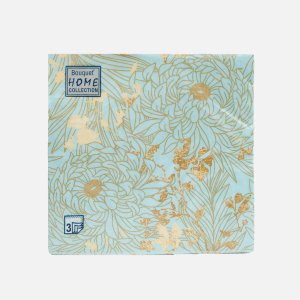 Салфетки Букет Хоум КоллекшнКлассик Золотые цветы Тиффани 33*33 3сл