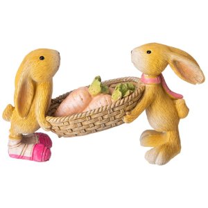 Статуэтка Лефард Кролики 13х5х7,5см полистоун 162-1163