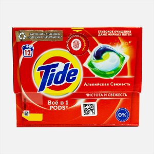 Средство Тайд Альпийская свежесть моющее в раст капсулах 12*16,8г