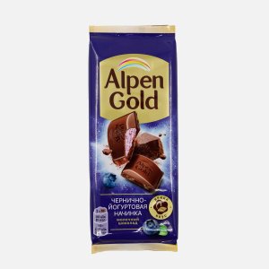 Шоколад Альпен Гольд молоч с чернично-йогурт начинкой 80г