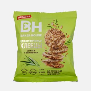 Хлебцы Бейкер Хаус цельнозерновые овсяные с розмарином 50г