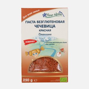 Макаронные изделия Флер Альпин Звездочки из красной чечевицы без глютена 250г