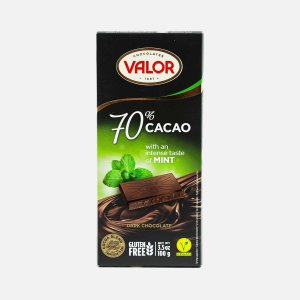 Шоколад Валор горький 70% с мятой 100г