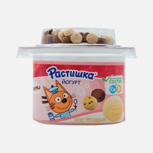 Йогурт Растишка Пломбир с печеньем 3% 116г