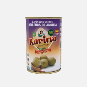 Оливки Карина зеленые с анчоусами ж/б 295г