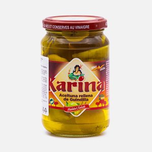 Оливки Карина Гордаль зеленые с перцем чили ст/б 345г