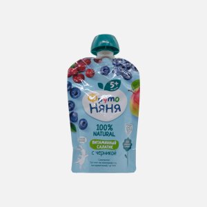 Пюре ФрутоНяня витаминный салатик с черникой с 5мес дой/пак/крыш 90г