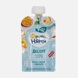 Десерт ФрутоНяня из яблок/перс/мар с молоком/сах с 12мес дой/пак 90г