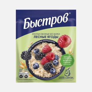 Хлопья Быстров овсяные Лесные ягоды без варки 40г