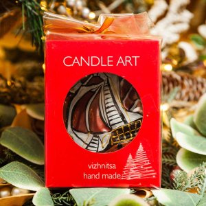 Украшение елочное Эвис Фрегат-07 с ручной росписью стекло 9,3см