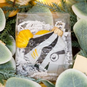 Украшение елочное Эвис Рыбка скалярия-03 с росписью стекло 6,7см