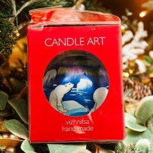 Шарик Эвис ручн роспись Фауна и насекомые 100мм стекло 9,5*9,5см