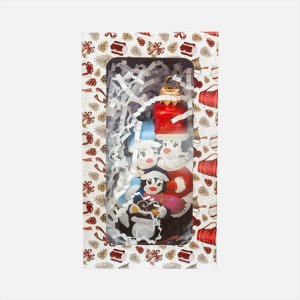 Украшение елочное Эвис Семейка пингвинов-03 с росписью стекло 11см