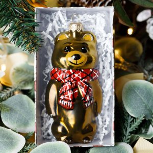 Украшение елочное Эвис Михайло Потапыч стекло 13см