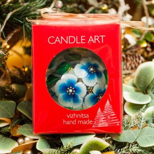 Шарик Эвис ручн роспись Цветочная коллекция 100мм стекло 9,5*9,5см