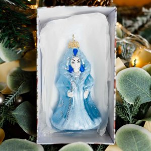 Украшение елочное Эвис Снежная королева стекло 10,3см