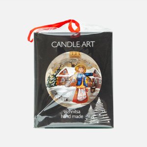 Шарик Эвис подвес ручн роспись Девушка с ведрами стекло 12*12см