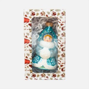 Украшение елочное Эвис ручн роспись Снегурочка стекло 9,8см