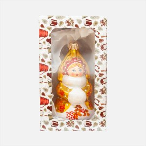 Украшение елочное Эвис ручн роспись Снегурочка стекло 9,8см