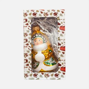 Украшение елочное Эвис ручн роспись Снегурочка стекло 9,8см