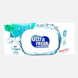 Салфетки Ультра Фреш Премиум Антибактериальные с эвкалиптом 60шт