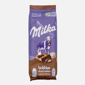 Шоколад Милка Баблс молочный пористый с начинкой со вкусом капучино 87г