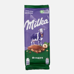 Шоколад Милка молочный с дробленым фундуком 80г